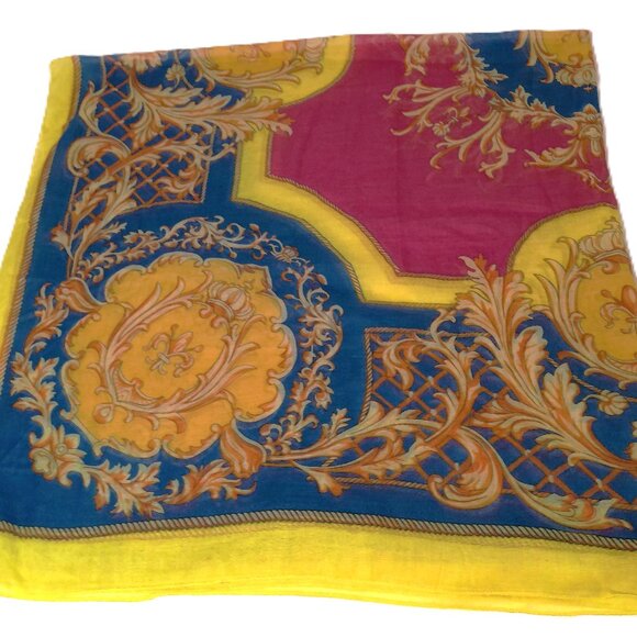 Extra Large Square Scarf 52 x 54 beach cover up pareo NWOT wrap shawl - Picture 1 of 6